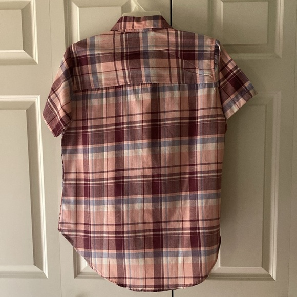 Stillwater Supply Co women’s large short sleeve cotton plaid shirt casual cool - Picture 2 of 7